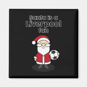 Santa Is Liverpool Footbyll Fan Funny Soccer Chris Magnet