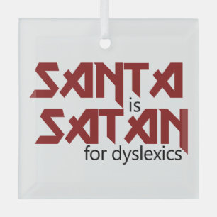 Santa is Satan Glass Tree Decoration
