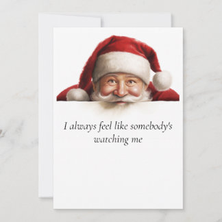 Santa is watching funny Christmas card