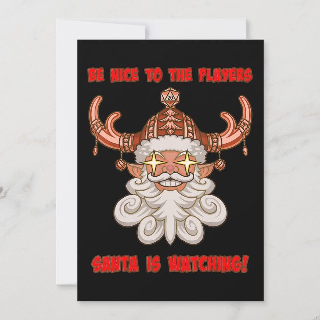 Santa is Watching Funny Christmas Holiday Tabletop Invitation (Front)