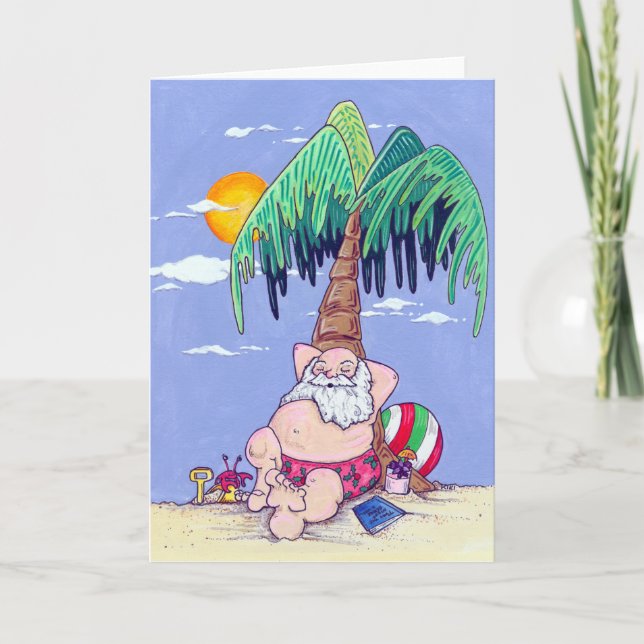 Santa Island Christmas Greeting Card (Front)