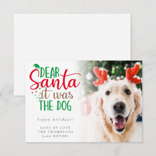 Santa It Was The Dog Photo Humourous Holiday Card