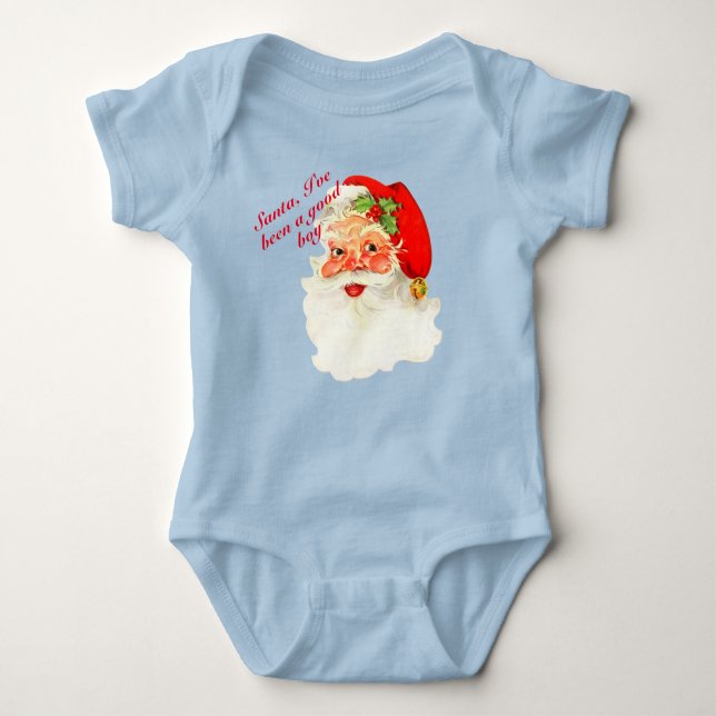 Santa I've been good Personalise Christmas Baby Bodysuit (Front)