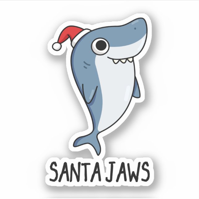 Santa Jaws Funny Shark Christmas Pun (Front)