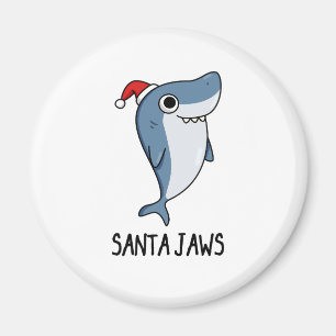 Santa Jaws Funny Shark Christmas Pun Magnet