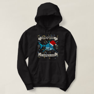 SANTA JAWS IS COMING TO TOWN funny christmas shark Hoodie