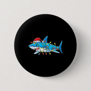 Santa Jaws Shark Christmas Lights Merry Sharkmas X 6 Cm Round Badge