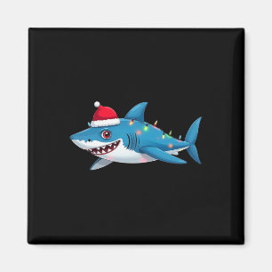 Santa Jaws Shark Christmas Lights Merry Sharkmas X Magnet