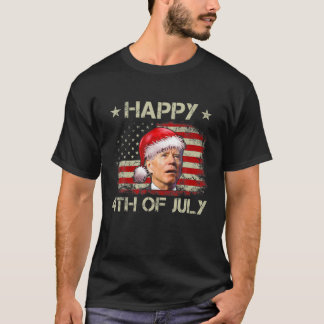 Santa Joe Biden Happy 4Th Of July Christmas Flag U T-Shirt