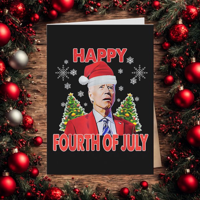 Santa Joe Biden Happy 4th of July Funny Christmas Holiday Card (Creator Uploaded)