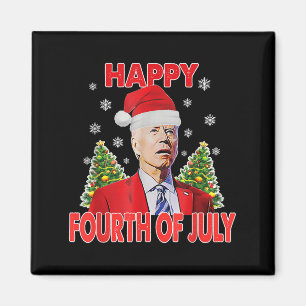 Santa Joe Biden Happy 4th Of July Funny Merry Chri Magnet