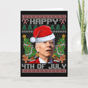 Santa Joe Biden Happy 4th Of July Ugly Christmas S Card