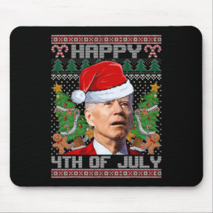 Santa Joe Biden Happy 4th Of July Ugly Christmas S Mouse Pad