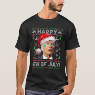 Santa Joe Biden Happy 4th Of July Ugly Christmas S T-Shirt