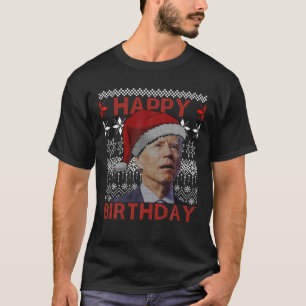 Santa Joe Biden Happy Birthday Confused Funny Ugly T-Shirt