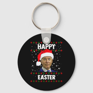 Santa Joe Biden Happy Easter Ugly Christmas Sweate Key Ring