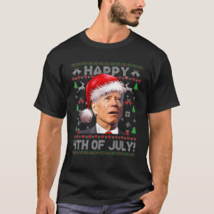 Santa Joe Biden Happys 4Th Of Julys Uglys Christma T-Shirt