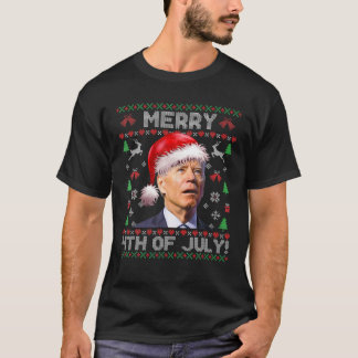 Santa Joe Biden Merry 4Th Of July Ugly Christmas S T-Shirt