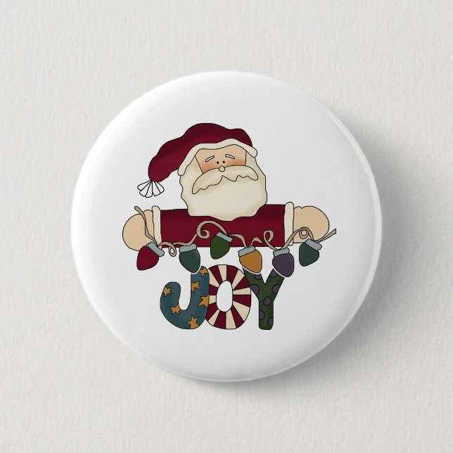 Santa Joy 6 Cm Round Badge (Front)