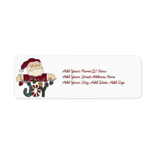 Santa Joy Holiday Return Address Labels