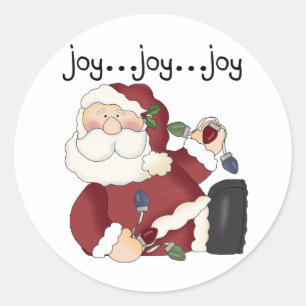 Santa Joy T-shirts and gifts Classic Round Sticker