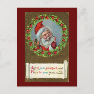 Santa Joy to You Christmas Holiday Postcard