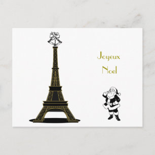 Santa Joyeux Noel Paris French Christmas  Holiday Postcard