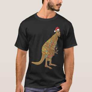Santa Kangaroo Christmas Lights Animals T-Shirt