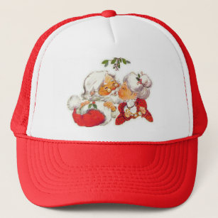 Santa Kissing Mrs Claus Trucker Hat