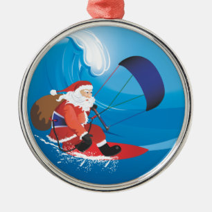 Santa Kitesurf Premium Ornament