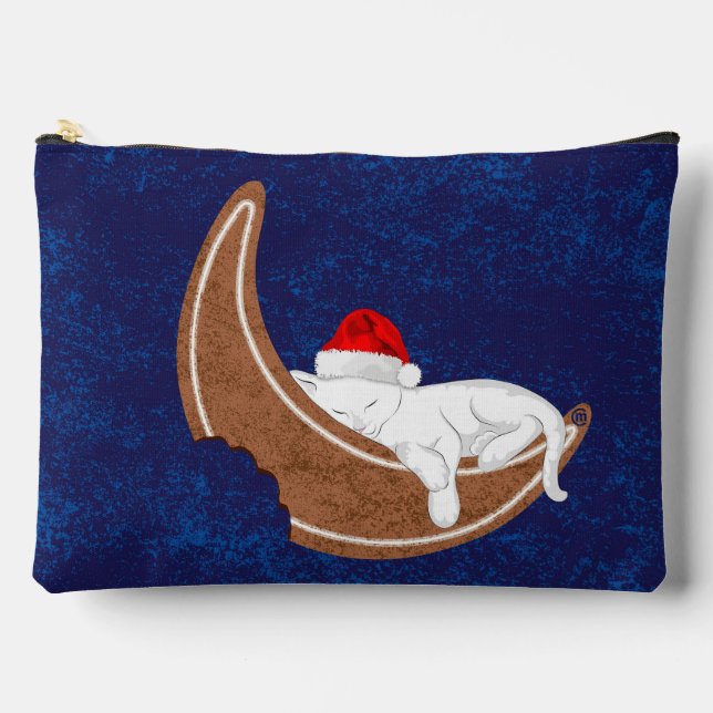Santa Kitty and the Gingerbread Moon Accessory Pouch (Front)