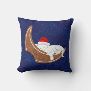 Santa Kitty and the Gingerbread Moon Cushion