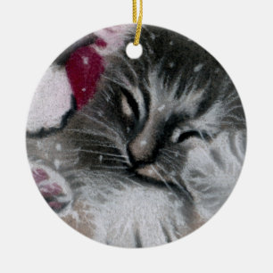 Santa Kitty Cat Ornament