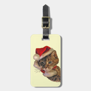 Santa Kitty Luggage Tag