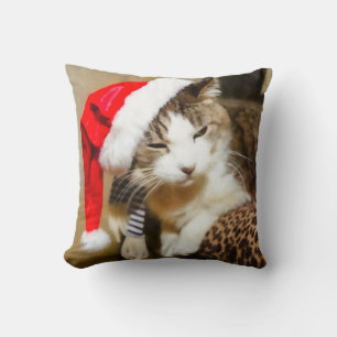 Santa Kitty Painterly Cushion