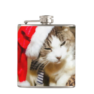 Santa Kitty Painterly Hip Flask