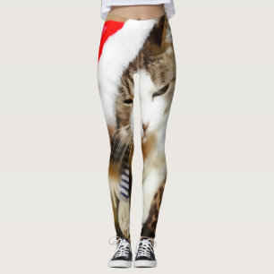 Santa Kitty Painterly Leggings