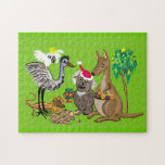 Santa Koala Christmas presents Jigsaw Puzzle<br><div class="desc">Santa koala gives out presents to all the Australian bush animals at Christmas Lovely jigsaw art image for children to try</div>