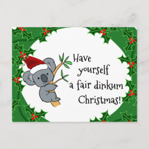 Santa Koala - Fair Dinkum Holiday Postcard
