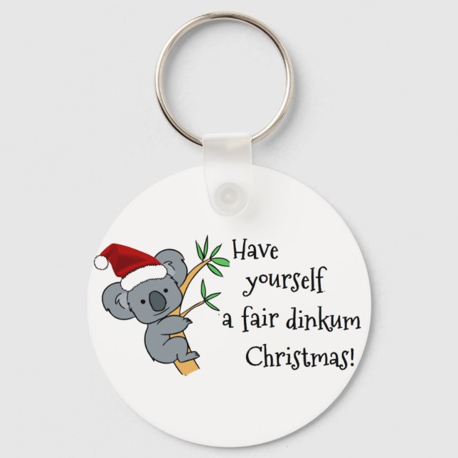 Santa Koala - Fair Dinkum Key Ring (Front)