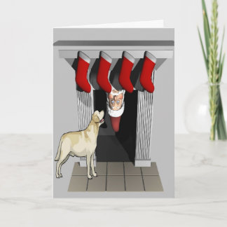 Santa Lab Surprise Holiday Card
