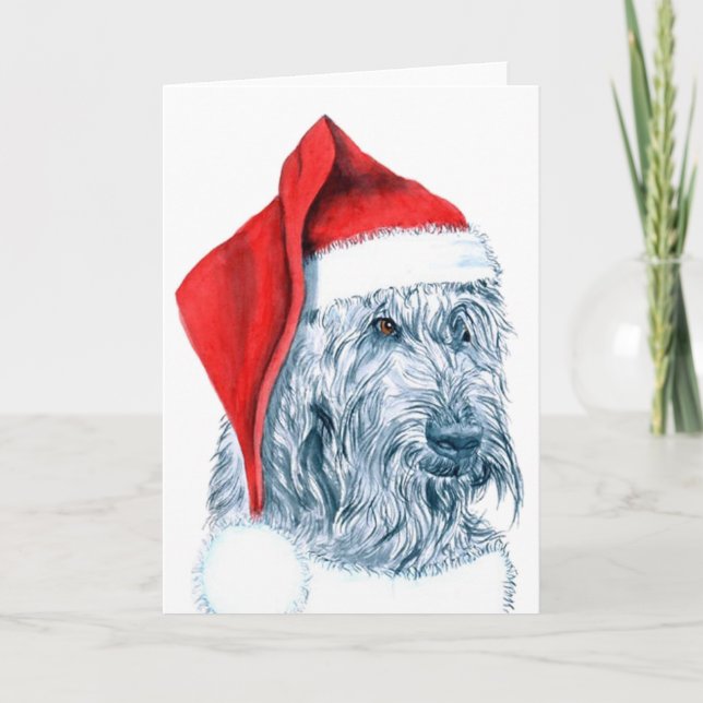 Santa Labradoodle Greeting Cards (Front)