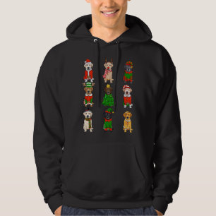 Santa Labrador Christmas Tree Lights ELF Reindeer  Hoodie