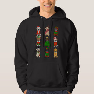 Santa Labrador Christmas Tree Lights ELF Reindeer Hoodie