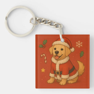 Santa Labrador Retriever Dog Cute Christmas Key Ring