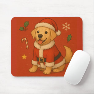 Santa Labrador Retriever Dog Cute Christmas Mouse Pad