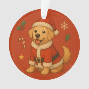 Santa Labrador Retriever Dog Cute Christmas Ornament