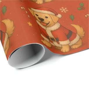 Santa Labrador Retriever Dog Cute Christmas Wrapping Paper