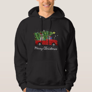 Santa Labrador Retriever Riding Red Truck Merry Ch Hoodie