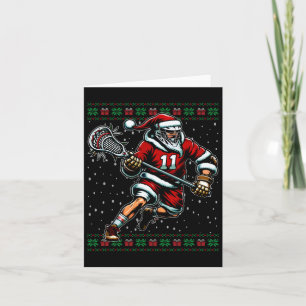 Santa Lacrosse Ugly Christmas Sweater  Card